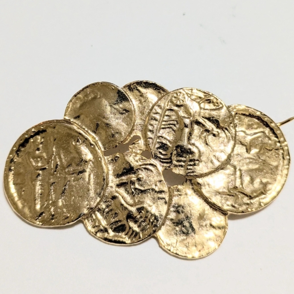 Vintage Gold Coin Brooch